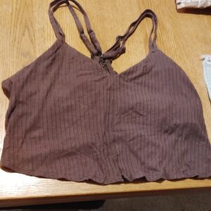 Aerie Ribbed Mauve Crop Top